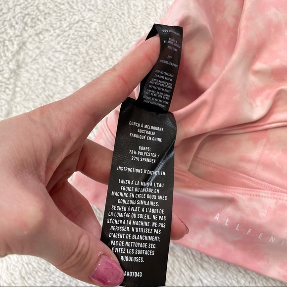 All Fenix High Neck Sport Bra Pink Tie Dye Size S Racerback Yoga Activewear Run - Picture 6 of 6